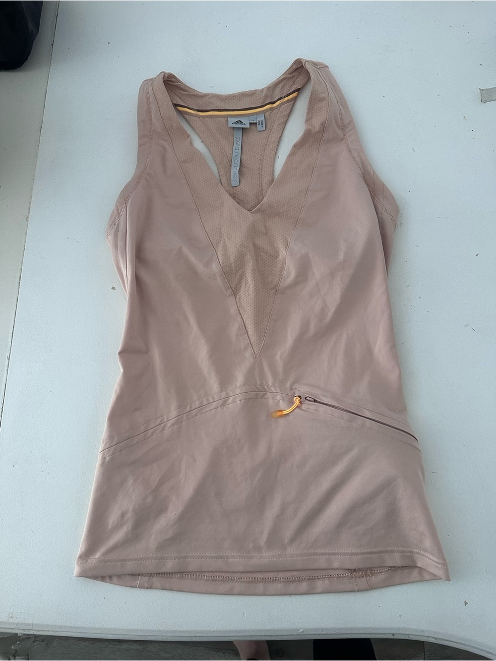 adidas by Stella McCartney Racerback Tank Top Nude Mesh V-Neck